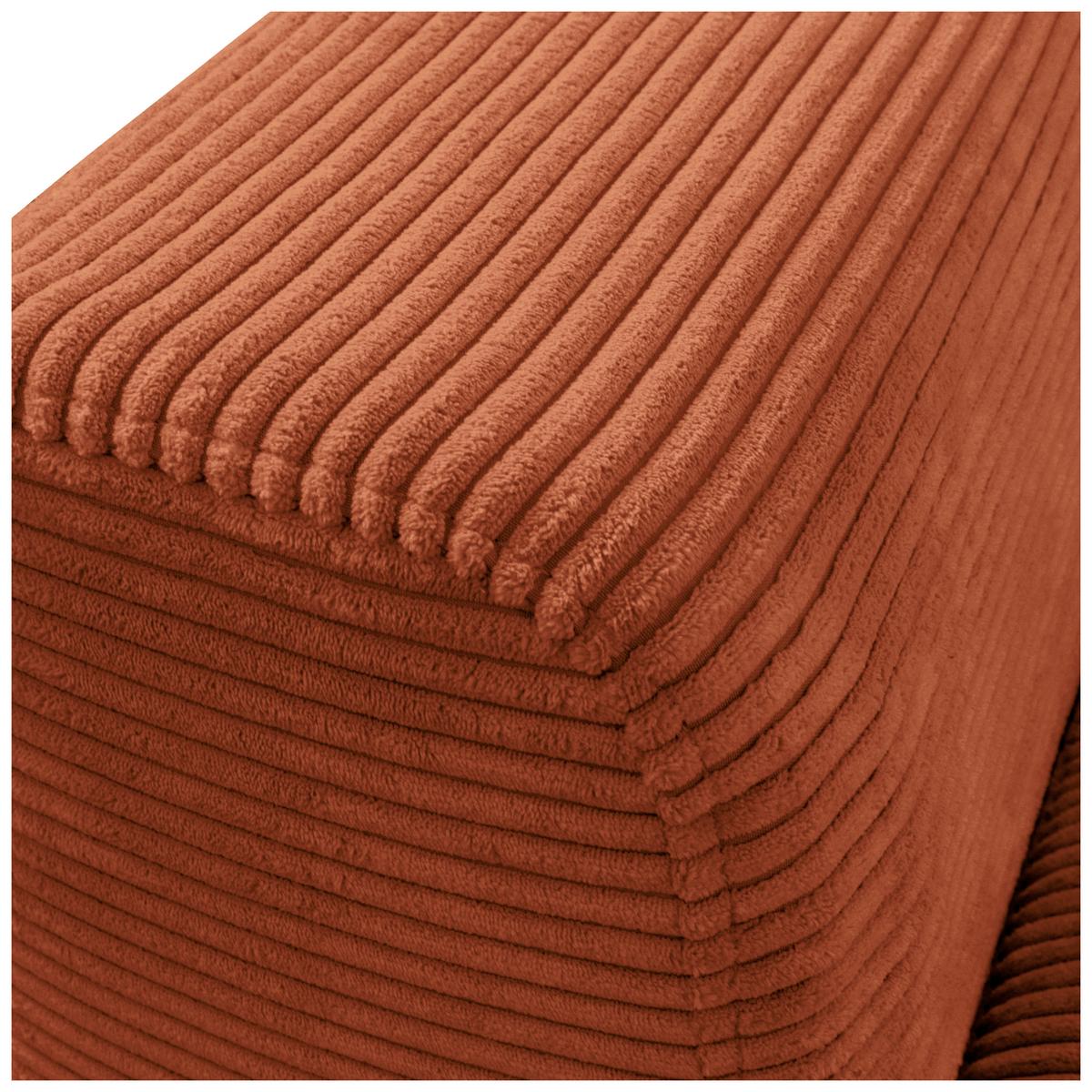 Ecksofa Berlin Cord Kupferfarben 313x172 cm - Schwarz/Kupferfarben, Design, Textil (313/172cm) - Livetastic