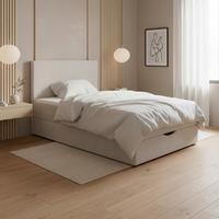 Boxspringová postel ACE 120x200, světle šedá - černá/světle šedá, Moderní, dřevo/textil (120/200cm) - Bessagi Home