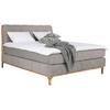 Boxspringbett Moon mit Topper 160x200 cm - Sandfarben/Eichefarben, MODERN, Holz/Holzwerkstoff (160/200cm) - MID.YOU