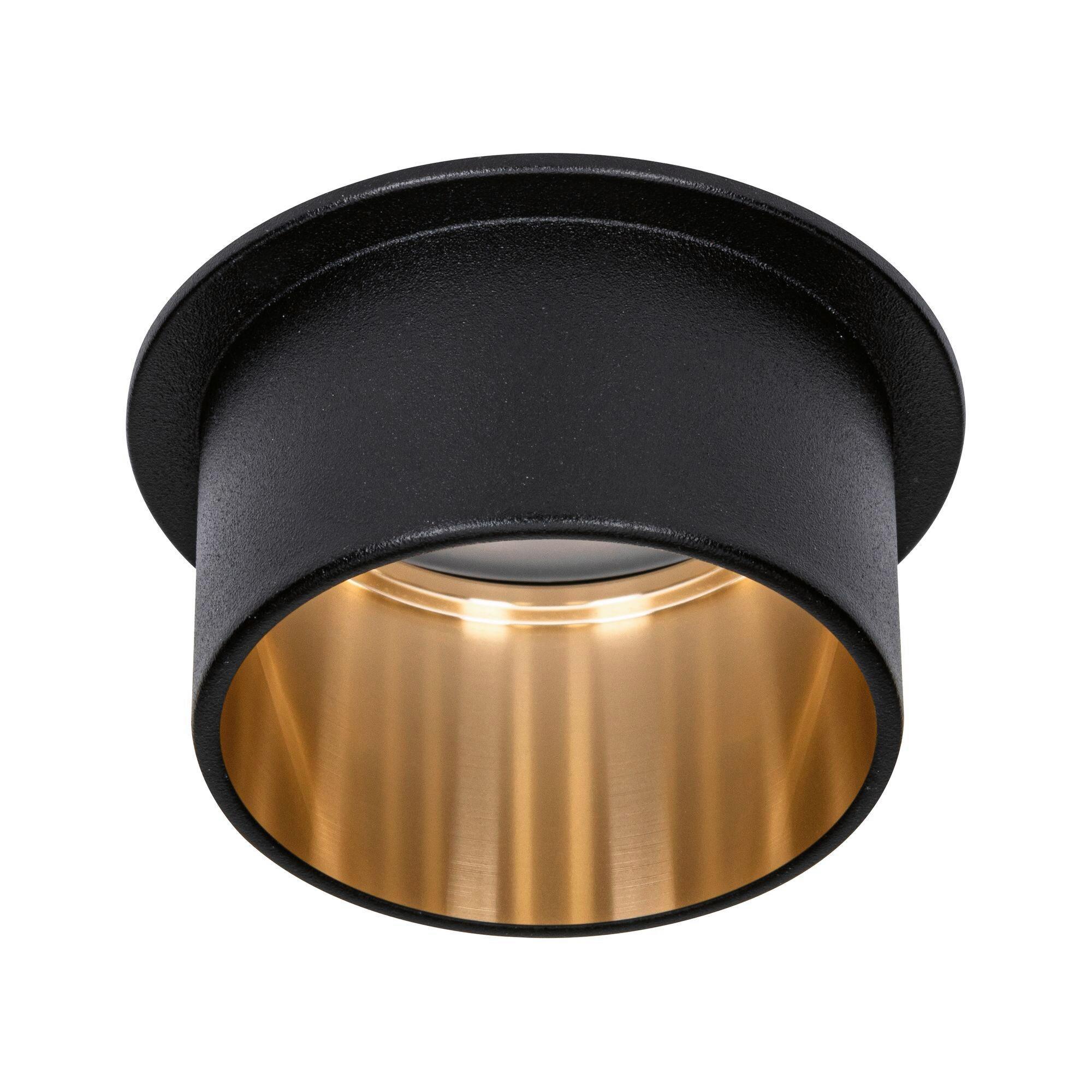 Deckenleuchte Ø 6,8 cm 1-Flammig, dimmbar - Goldfarben/Schwarz, Basics, Metall (6,8cm) - Paulmann