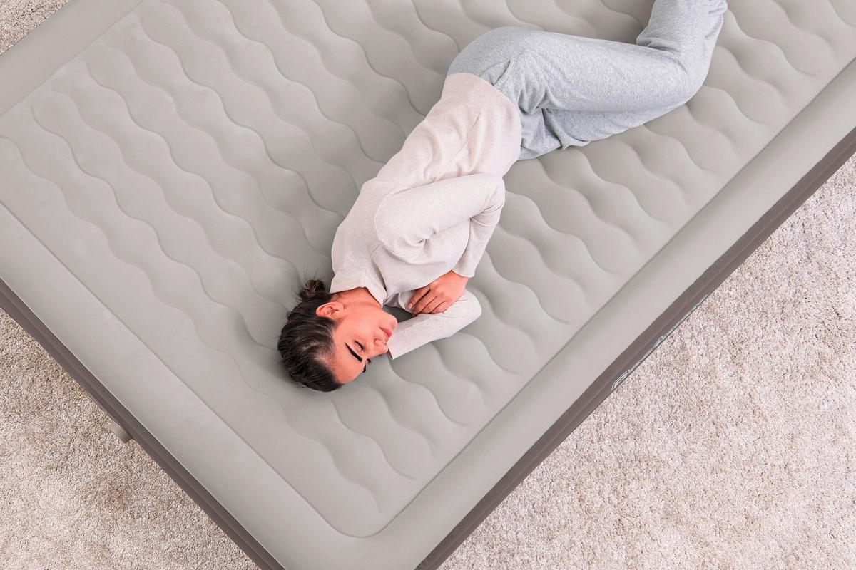 Luftbett Nicole 203x152x46 Cm Bis 350kg, Inkl. Pumpe - Braun/Grau, KONVENTIONELL, Kunststoff/Metall (203cm) - Bestway