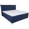 Boxspringbett mit Topper 180x200 Blau Fabio - Blau, MODERN, Textil (180/200cm)
