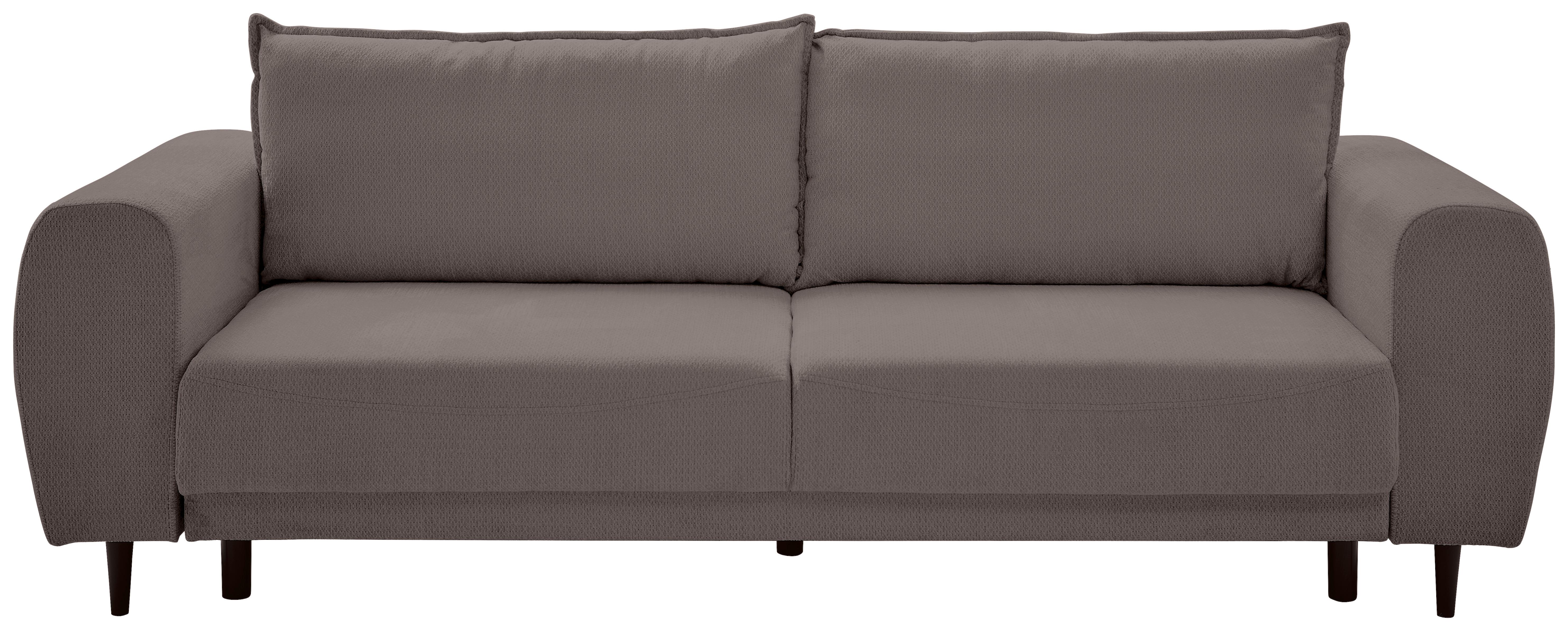 3-Sitzer-Sofa mit Schlaffunktion Siena B: 245 cm - Schwarz/Braun, KONVENTIONELL, Textil (245/85/92cm) - Livetastic