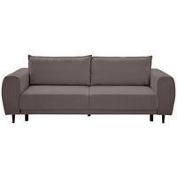 3-Sitzer-Sofa mit Schlaffunktion Siena B: 245 cm - Schwarz/Braun, KONVENTIONELL, Textil (245/85/92cm) - Livetastic