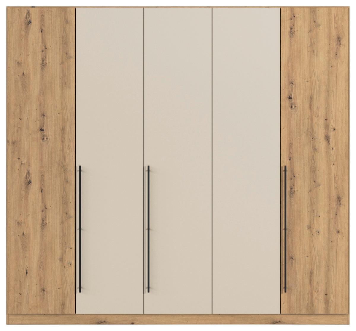 Skriňa s otočnymi dverami SAFARI, šírka 226 cm - čierna/šampanská, Konventionell, kov/kompozitné drevo (226/210/54cm) - Based