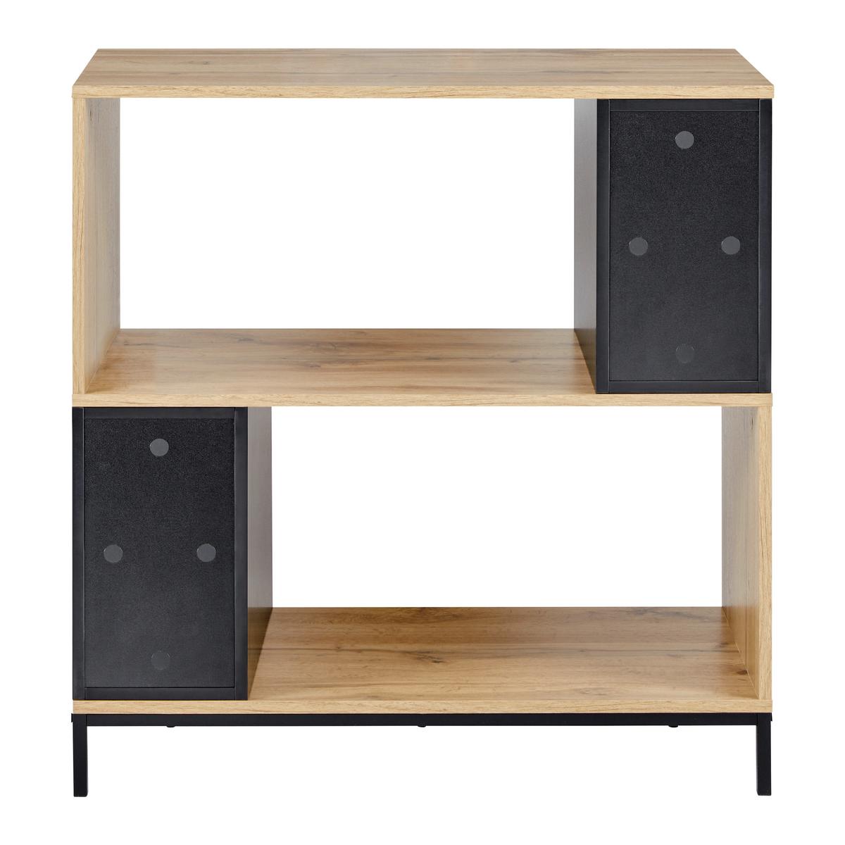 Regál Megy - černá/barvy dubu, Moderní, kov (80/84,6/40cm) - Bessagi Home