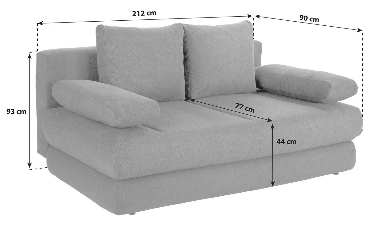 2-Sitzer-Sofa mit Schlaffunkt. und Bettkasten Clipso Olivgrün - Olivgrün, Basics, Textil (212/93/90cm) - Ondega