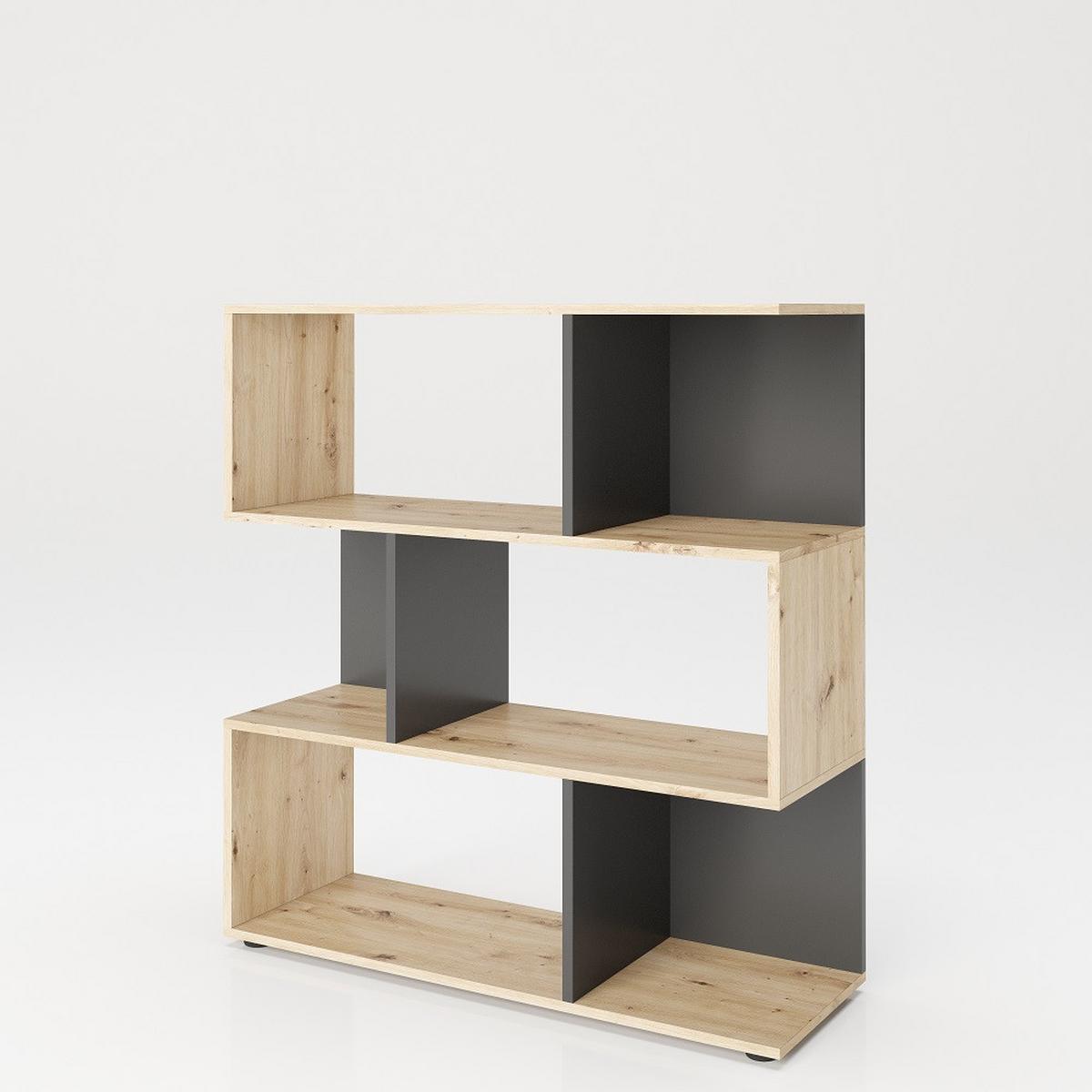 Regal Shelfy - Eiche Artisan/Grau, MODERN, Holzwerkstoff (103/110/36cm) - MID.YOU