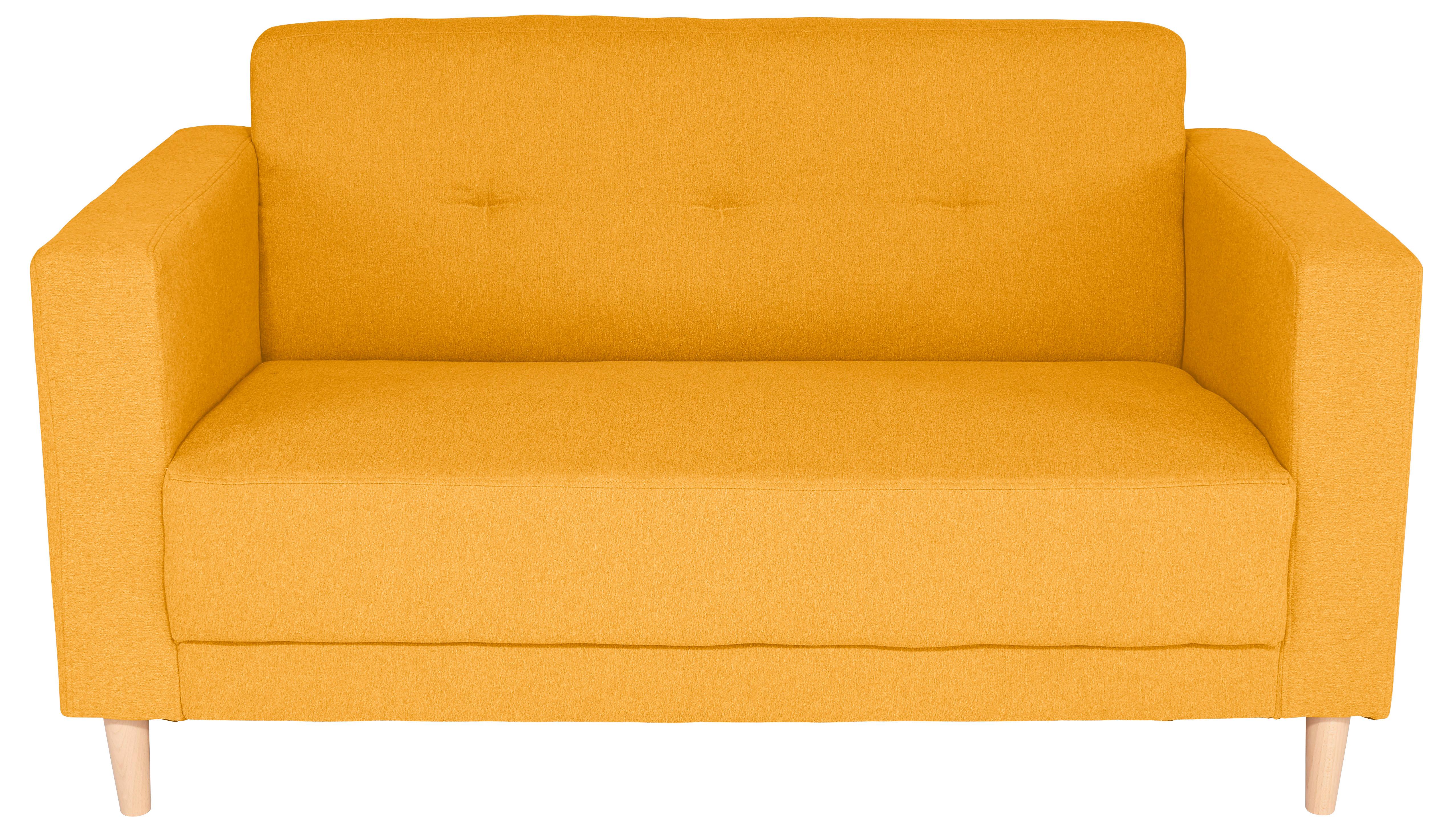 Zweisitzer-Sofa Geneve, Webstoff - Gelb/Naturfarben, MODERN, Textil (148/81/75cm)