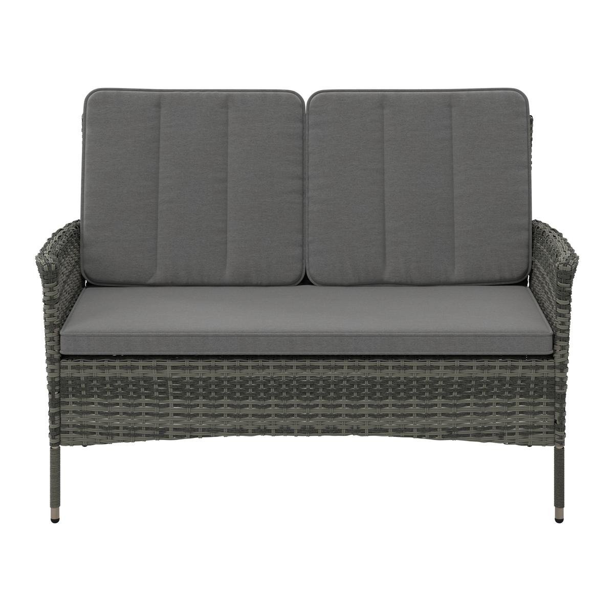 Lounge-garnitúra Verona - szürke, Modern, műanyag/Üveg - Beldano
