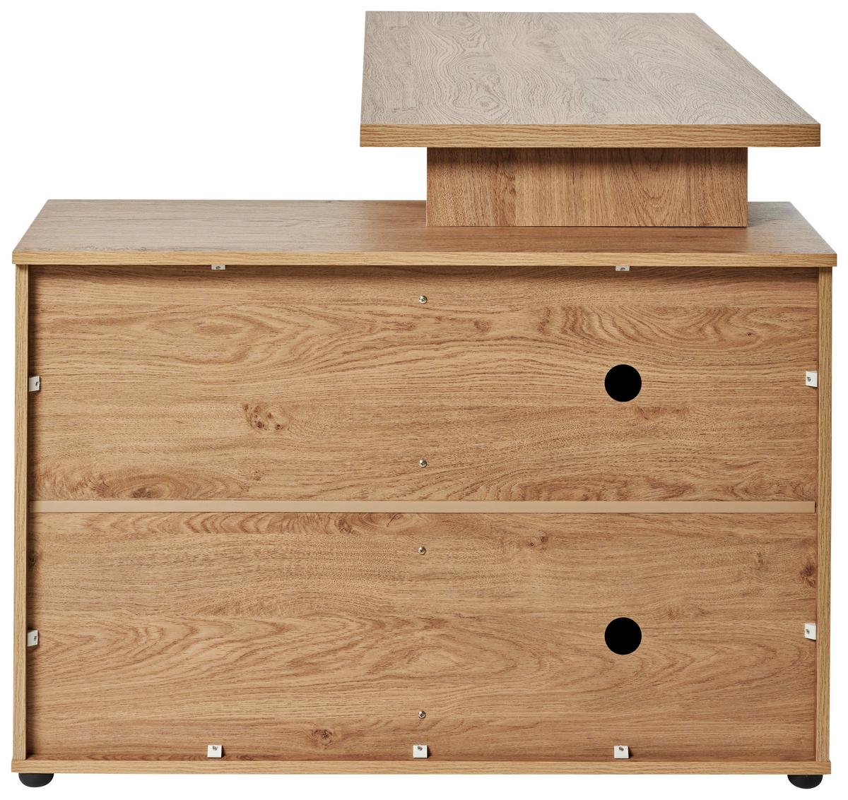 Eckschreibtisch Mit Stauraum B 140cm H 76cm Club, Eichefarbe - Eichefarben, MODERN, Holzwerkstoff (140/95/76cm) - Livetastic