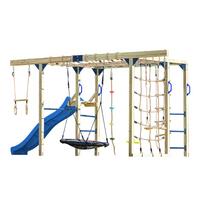 KLETTERGERÜST MIT RUTSCHE BLAU - Blau/Braun, Basics, Holz/Kunststoff (522,5/196,2/205cm) - Ambia Garden