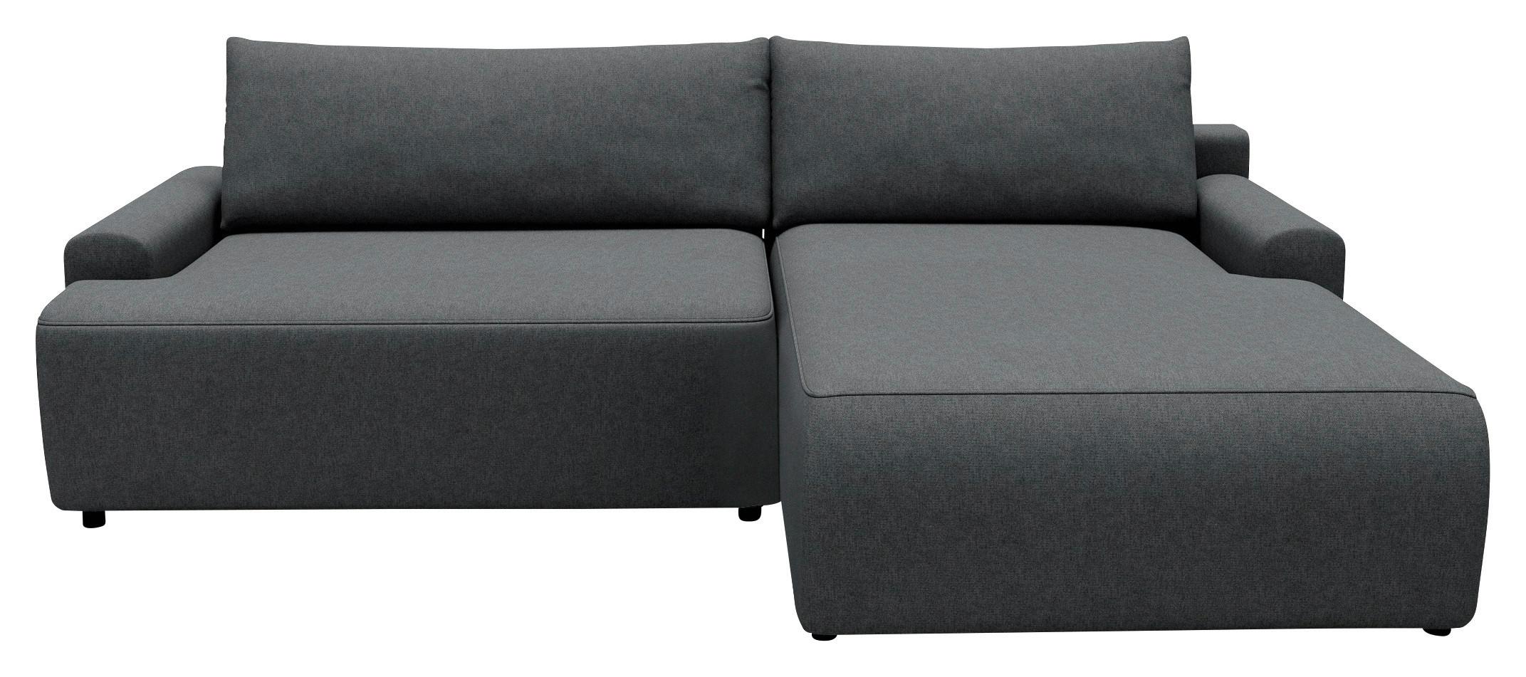 Eckschlafsofa Prag Graphitfarben S: 253x167 cm - Schwarz/Graphitfarben, MODERN, Textil (253/167cm) - Trendmanufaktur