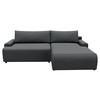 Eckschlafsofa Prag Graphitfarben S: 253x167 cm - Schwarz/Graphitfarben, MODERN, Textil (253/167cm) - Trendmanufaktur