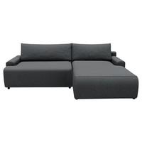 Eckschlafsofa Prag Graphitfarben S: 253x167 cm - Schwarz/Graphitfarben, MODERN, Textil (253/167cm) - Trendmanufaktur