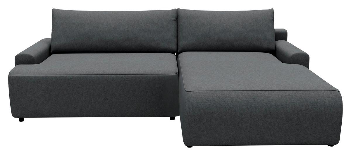 Eckschlafsofa Prag Graphitfarben S: 253x167 cm - Schwarz/Graphitfarben, MODERN, Textil (253/167cm) - Trendmanufaktur