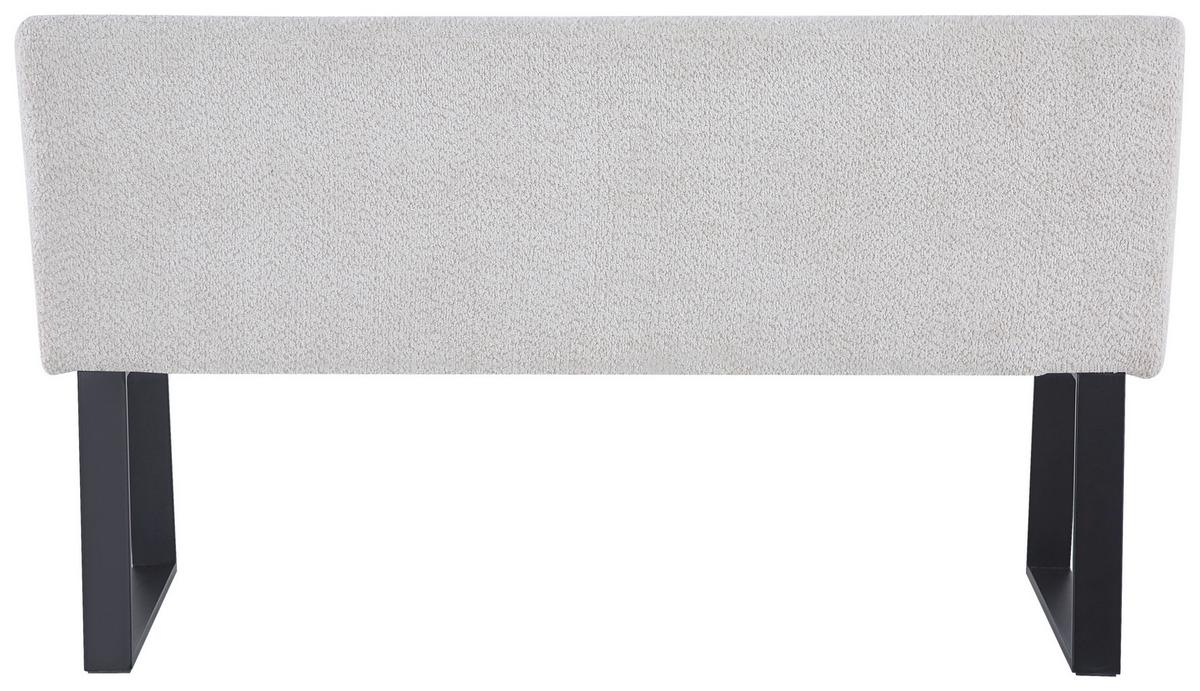 Sitzbank Kea Mit Lehne Beige, B: 140 Cm - Beige/Schwarz, KONVENTIONELL, Textil/Metall (140/83/61cm) - MID.YOU