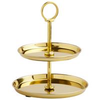 Poschodový stojan GLAMOUR - zlatá, Modern, kov (20,3/23,5cm) - Mömax