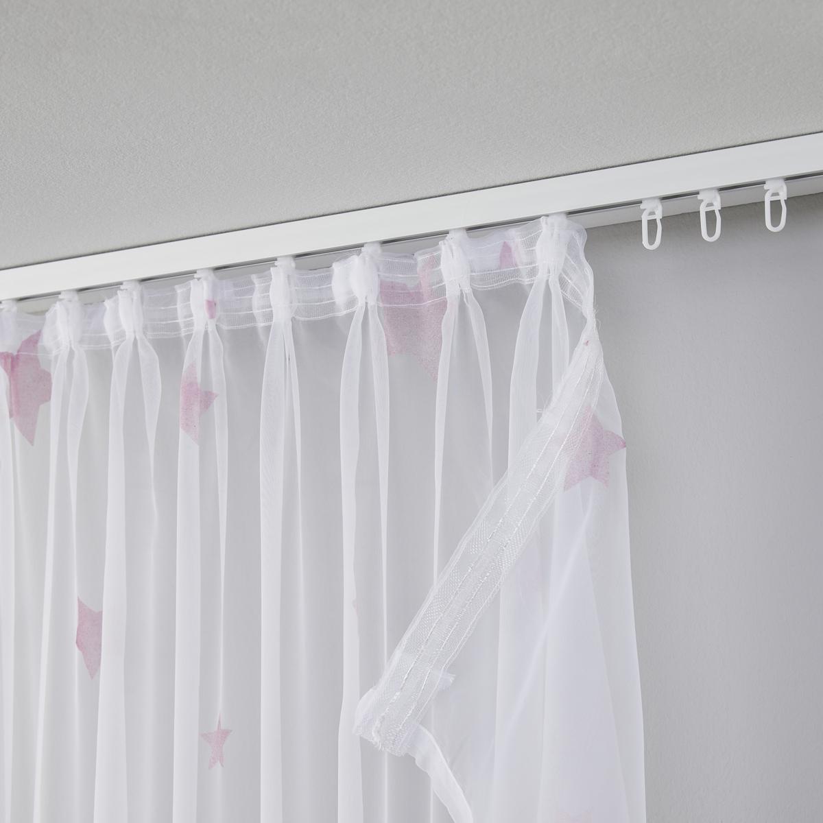 ZÁVES S PÚTKAMI Claudia, 140/245 cm - pink/biela, Romantik / Landhaus, textil (140/245cm) - Modern Living