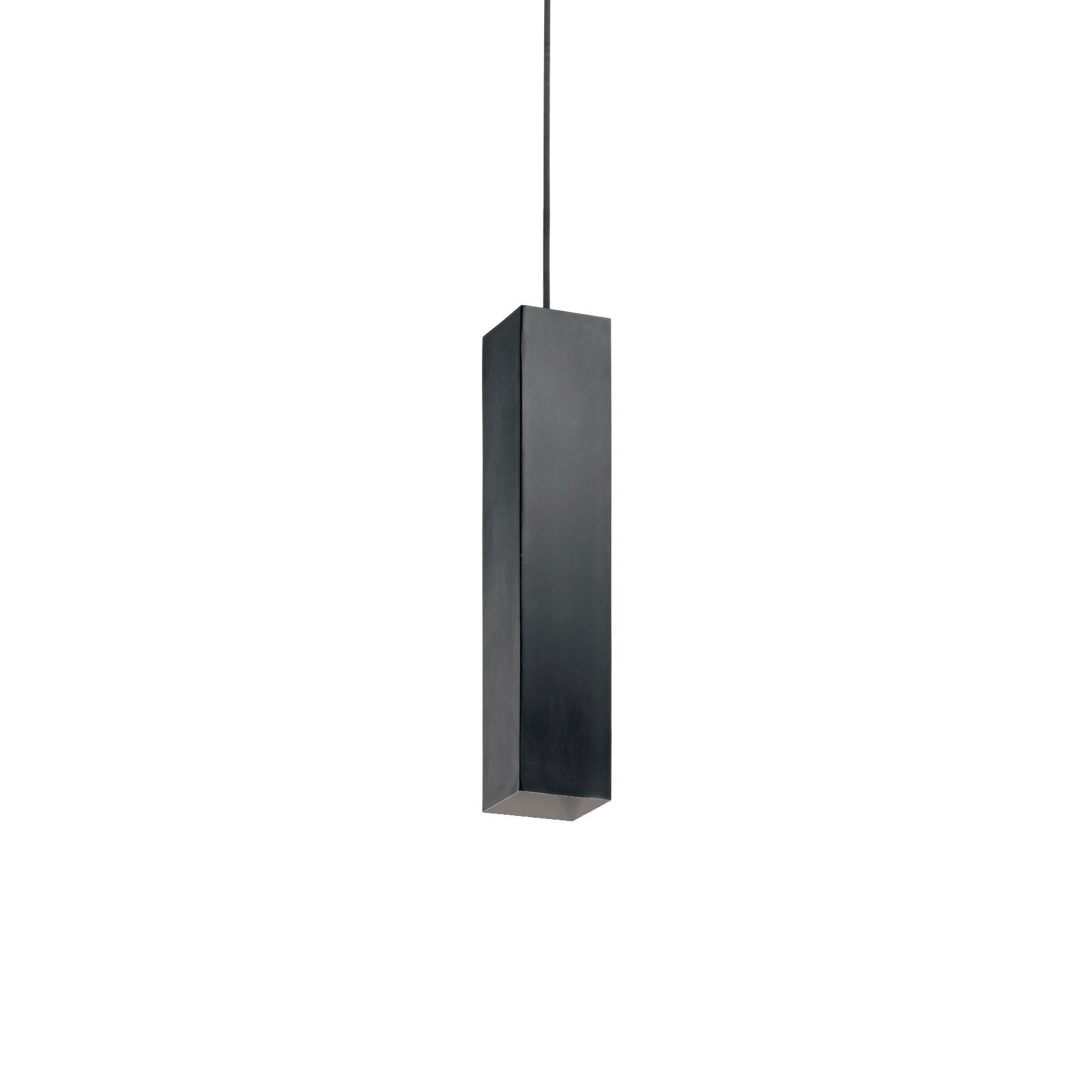 Hängeleuchte Sky H: 45/130 cm 1-Flammig Schwarz - Schwarz, KONVENTIONELL, Metall (230cm) - Ideal Lux