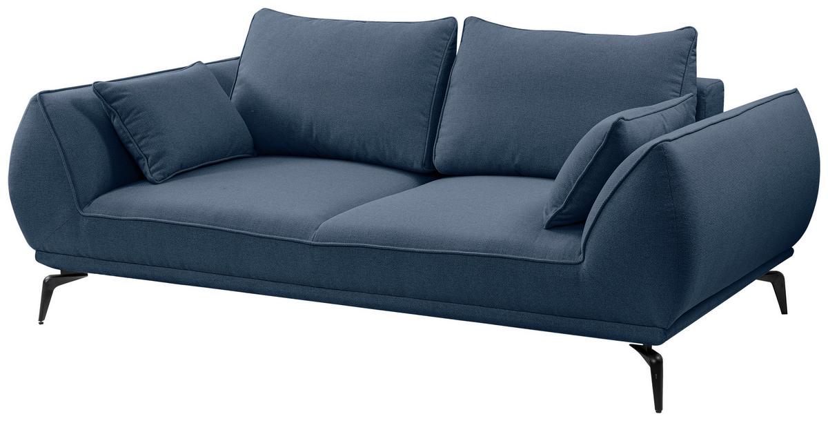 2-Sitzer-Sofa Cavo, Dunkelblau B: 208 cm - Schwarz/Dunkelblau, MODERN, Textil (208/86/118cm) - MID.YOU
