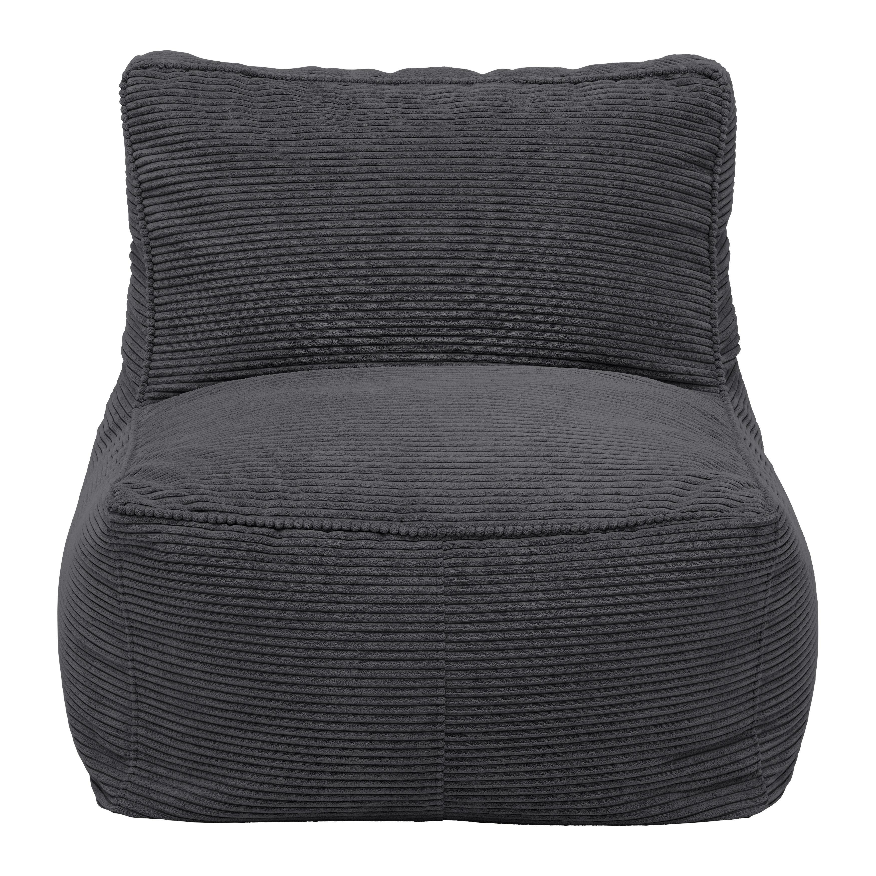 Sedací vak CAROLINE, antracit.menčester, max. 90 kg - antracitová, Modern, textil (75/84/88cm) - Mömax