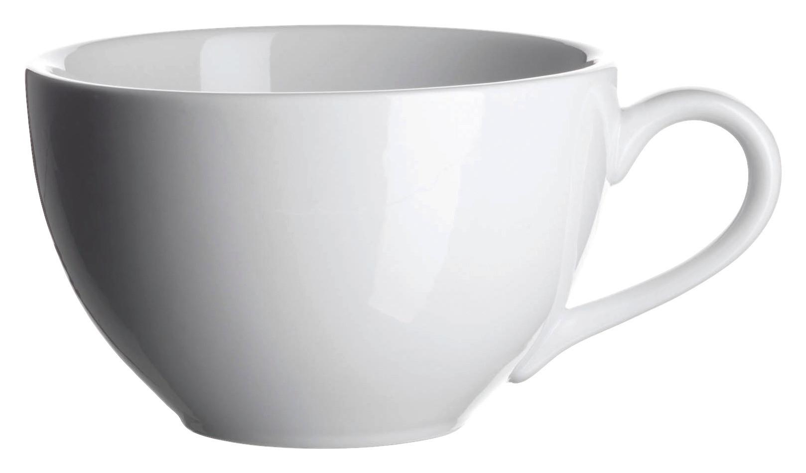 Cappuccinotasse Porzellan 220ml 6stk. Mit Untertasse - Weiß, Basics, Keramik - Mäser