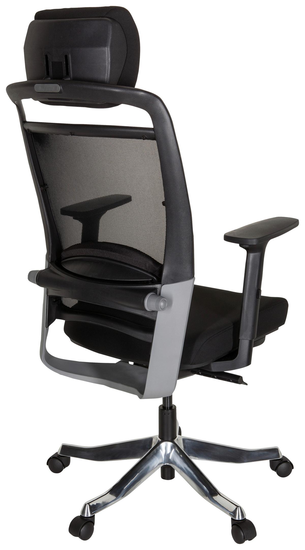 Drehstuhl Ikast I Schwarz - Silberfarben/Schwarz, MODERN, Kunststoff/Textil (68/120/55cm) - MID.YOU