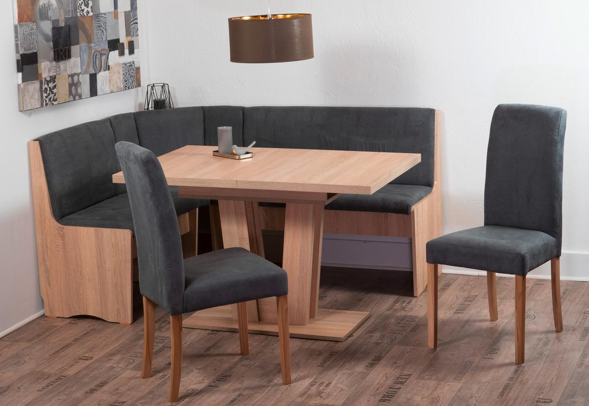 Eckbankgruppe Duisburg Vaduso Titanic Grau/eiche D. B: 125cm - Grau/Sonoma Eiche, KONVENTIONELL, Holz/Holzwerkstoff (125/89/165cm) - MID.YOU