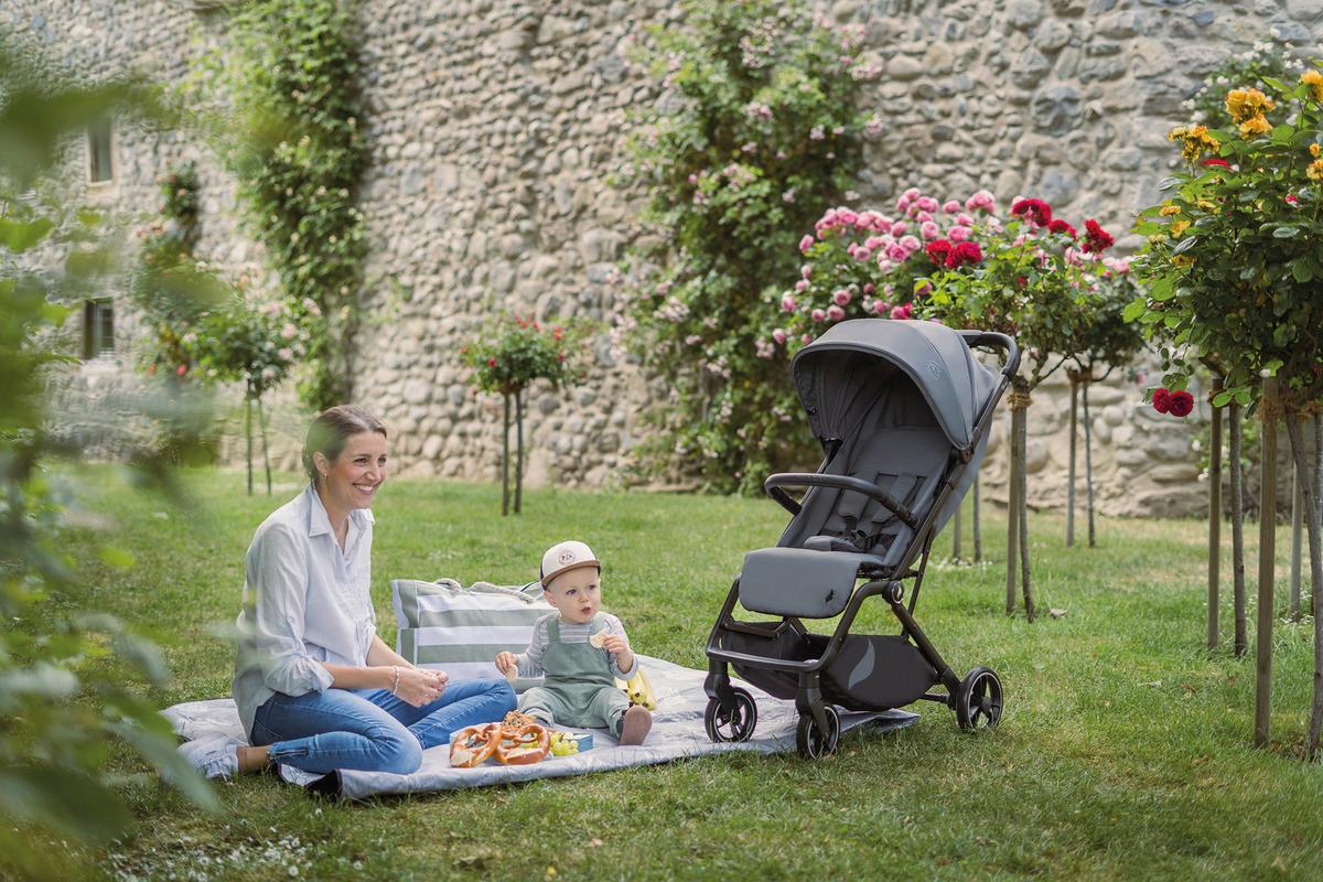 Buggy Boogy 2 Stone Grau, B/H/T: 51x105x84,5 - Dunkelgrau/Schwarz, Basics, Textil/Metall (51/105/84,5cm) - Osann