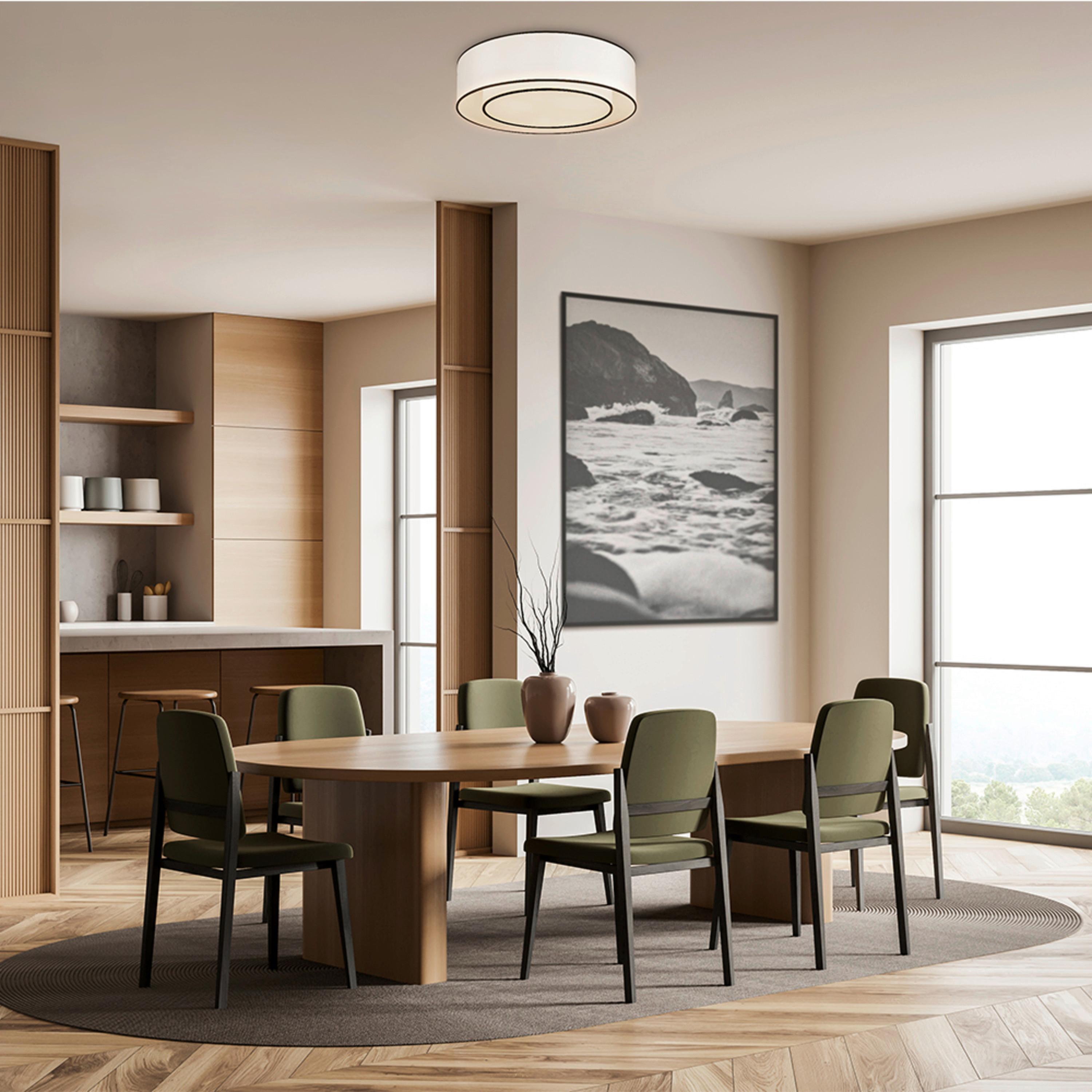 Deckenleuchte Bergamo - Weiß, Basics, Textil/Metall (52/18/52cm) - MAYTONI