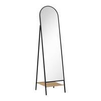 Zrcadlo MELINDA - černá/přírodní barvy, Moderní, kov/textil (42/170/41cm) - P & B