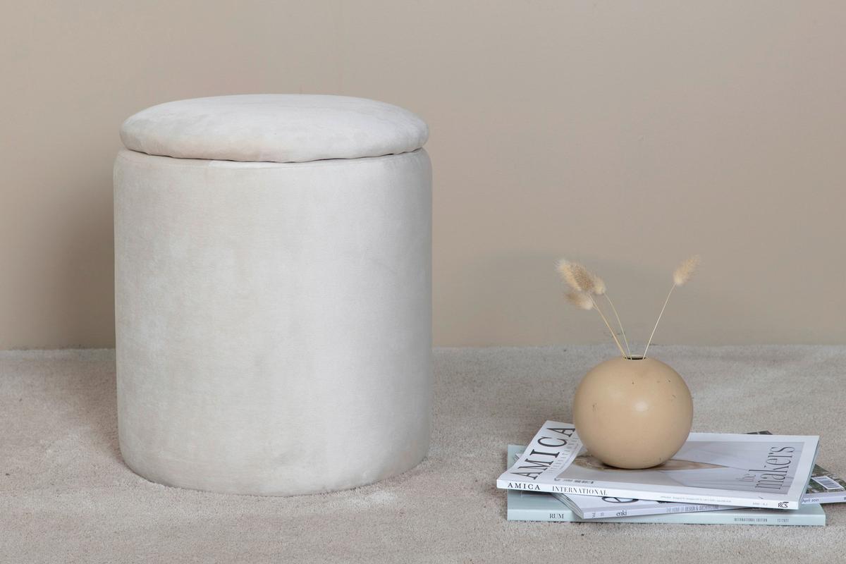 Pouf Limpen - Creme, Design, Textil (32/40/32cm) - Livetastic