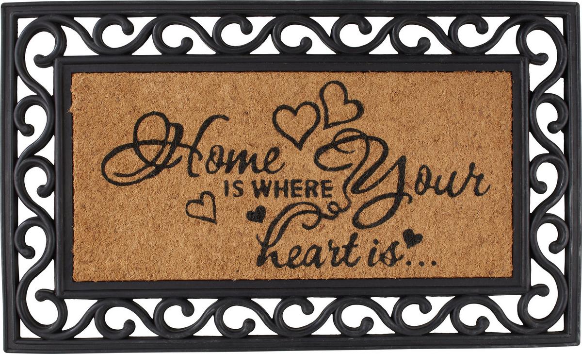 ROHOŽKA HEARTS, 40/60 cm - hnedá, Romantik / Landhaus, textil/plast (40/60cm) - Mömax