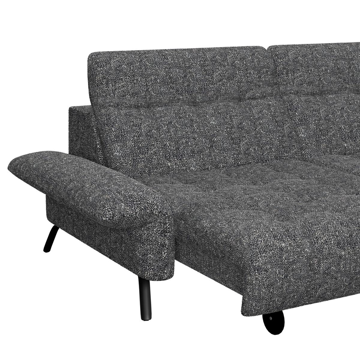 Ecksofa Coast Grau, 244x173cm - Schwarz/Grau, KONVENTIONELL, Holzwerkstoff/Textil (244/173cm)