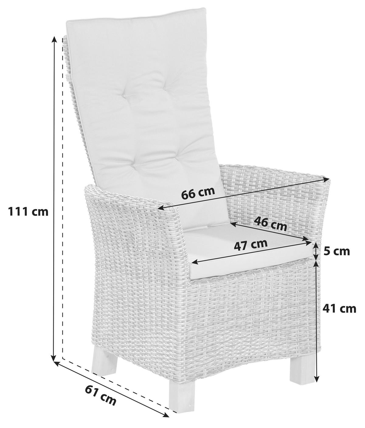 Gartensessel 2er-set Toskana Metall/holz/kunststoff/textil - Naturfarben/Akaziefarben, KONVENTIONELL, Holz/Kunststoff (66/111/61cm) - Gardenson