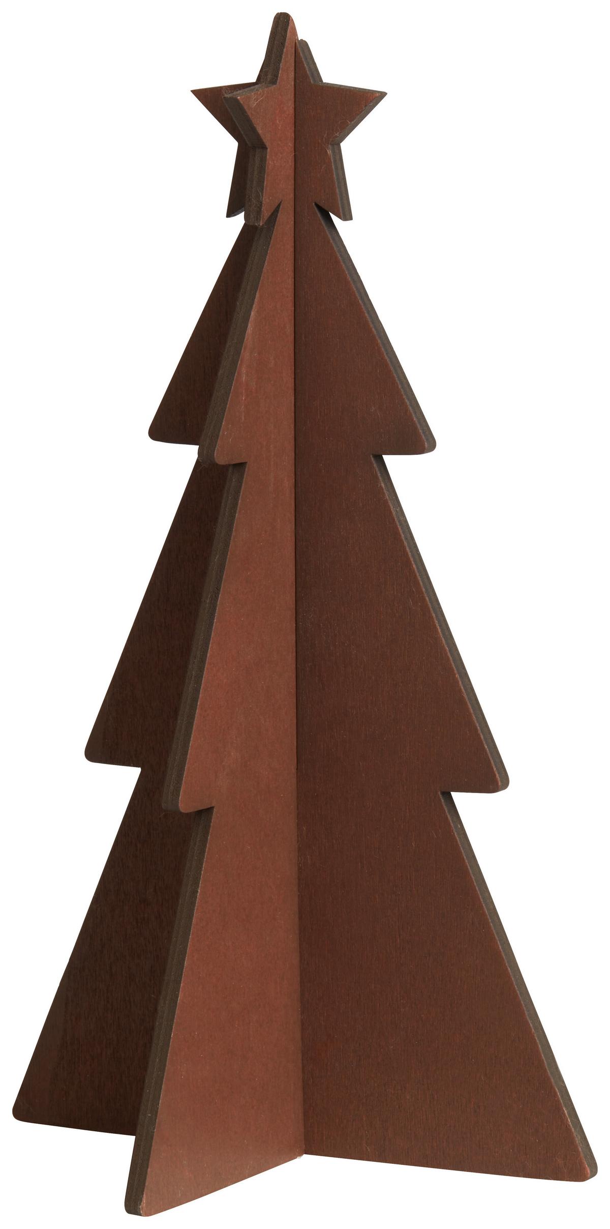 Dekobaum Karl - Beige/Braun, KONVENTIONELL, Holzwerkstoff (25cm)