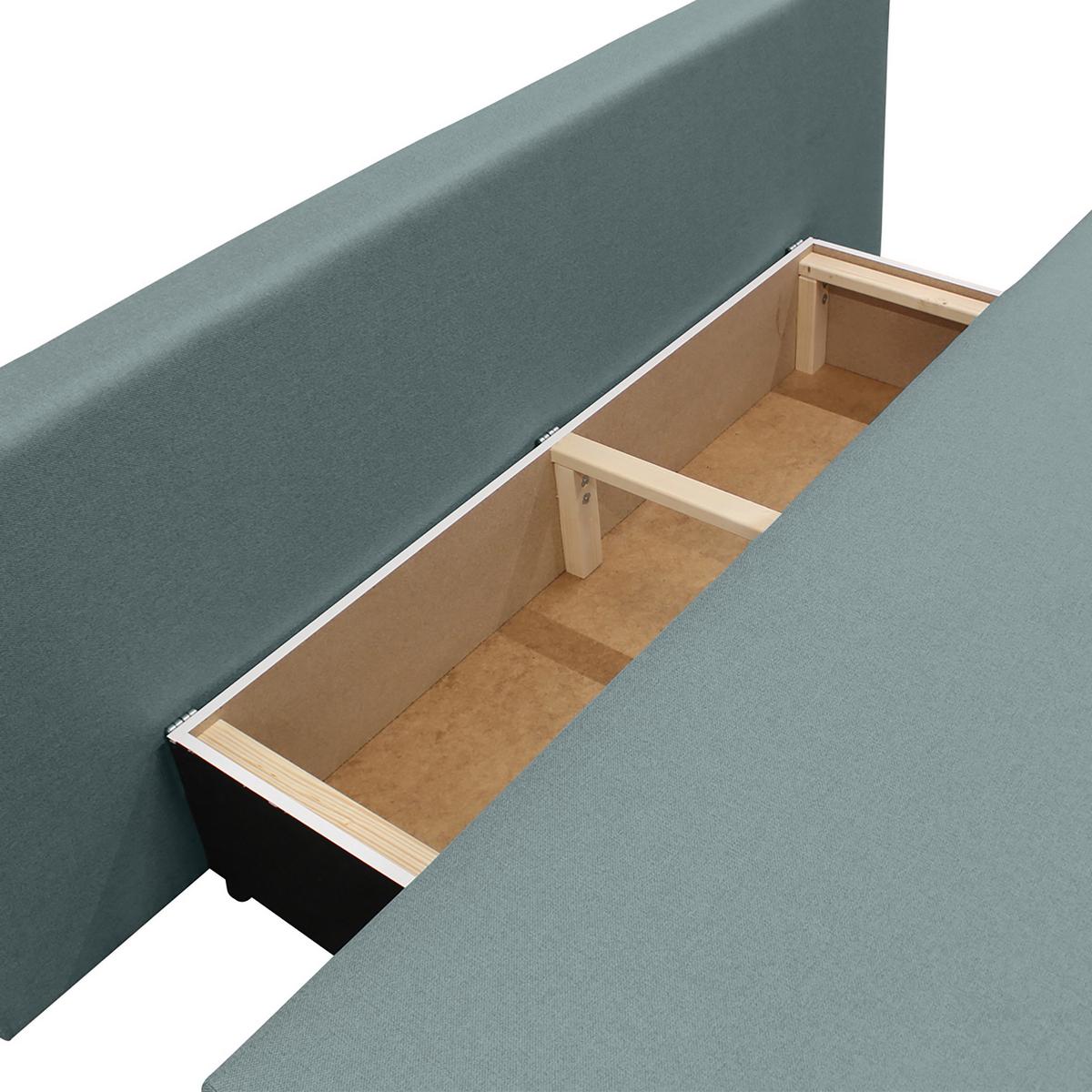 Schlafsofa Mela Mintgrün B: 200 cm - Schwarz/Mintgrün, Design, Textil (200/88/87cm) - P & B