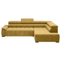 Rohová sedačka GRINALDI, pravá, horčicovožltá - horčicovožltá/čierna, Modern, textil/plast (283/206cm) - Premium Living