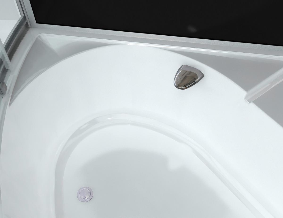 Dampfdusche Cuba Schwarz mit Radio, Ventilator, Ablage - Schwarz/Weiß, Basics, Glas (130/130/229cm) - Sanotechnik