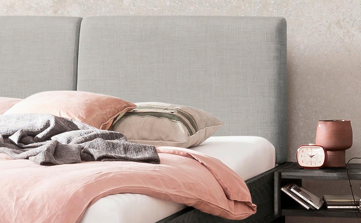 Bett Alino Dunkelgrau/hellgrau 140x200 Cm - Dunkelgrau/Hellgrau, MODERN, Holz/Textil (140/200cm) - Hasena