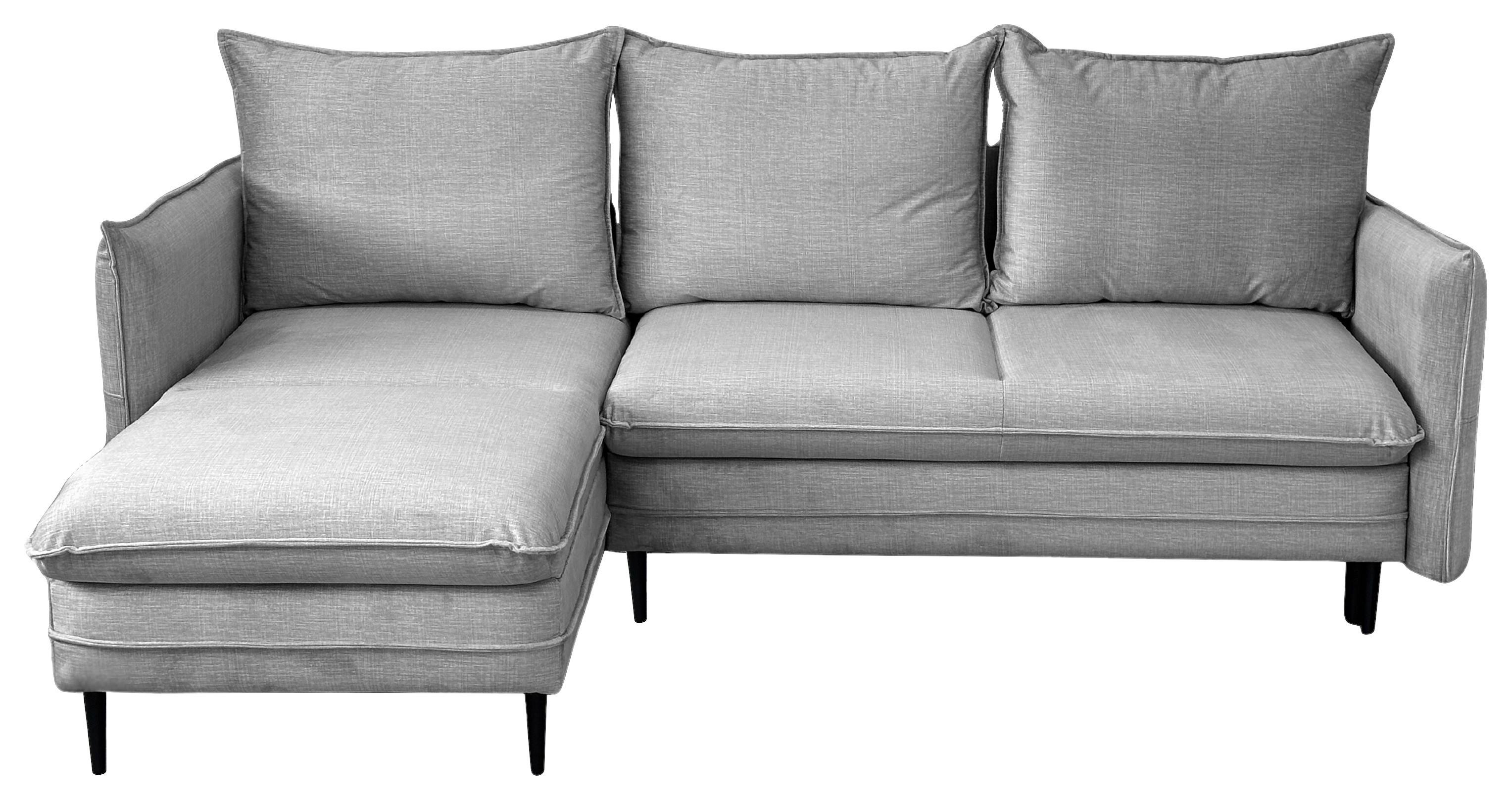 Ecksofa Mit Bettkasten Melody Grau S: 170x235 Cm - Schwarz/Grau, Design, Textil (170/235cm) - MID.YOU