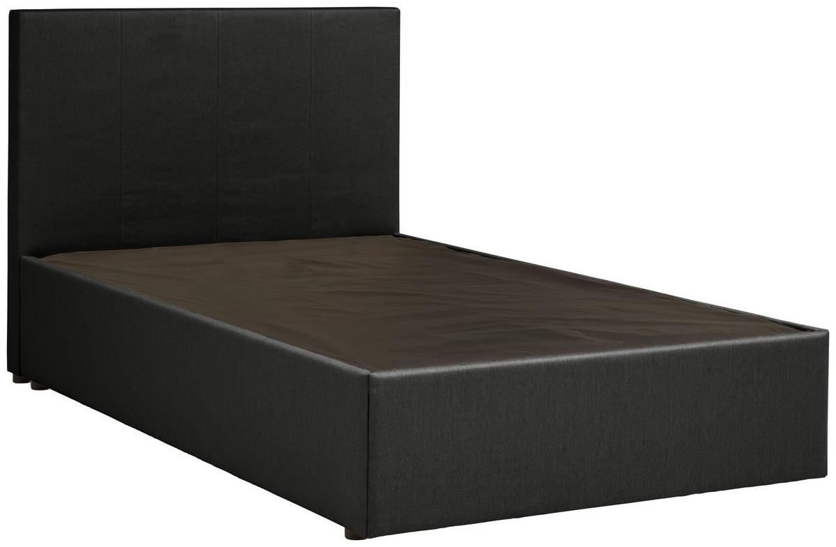 Boxbett Mit Topper 140x200 Carolina - Schwarz/Grau, KONVENTIONELL, Holz/Holzwerkstoff (140/200cm) - P & B