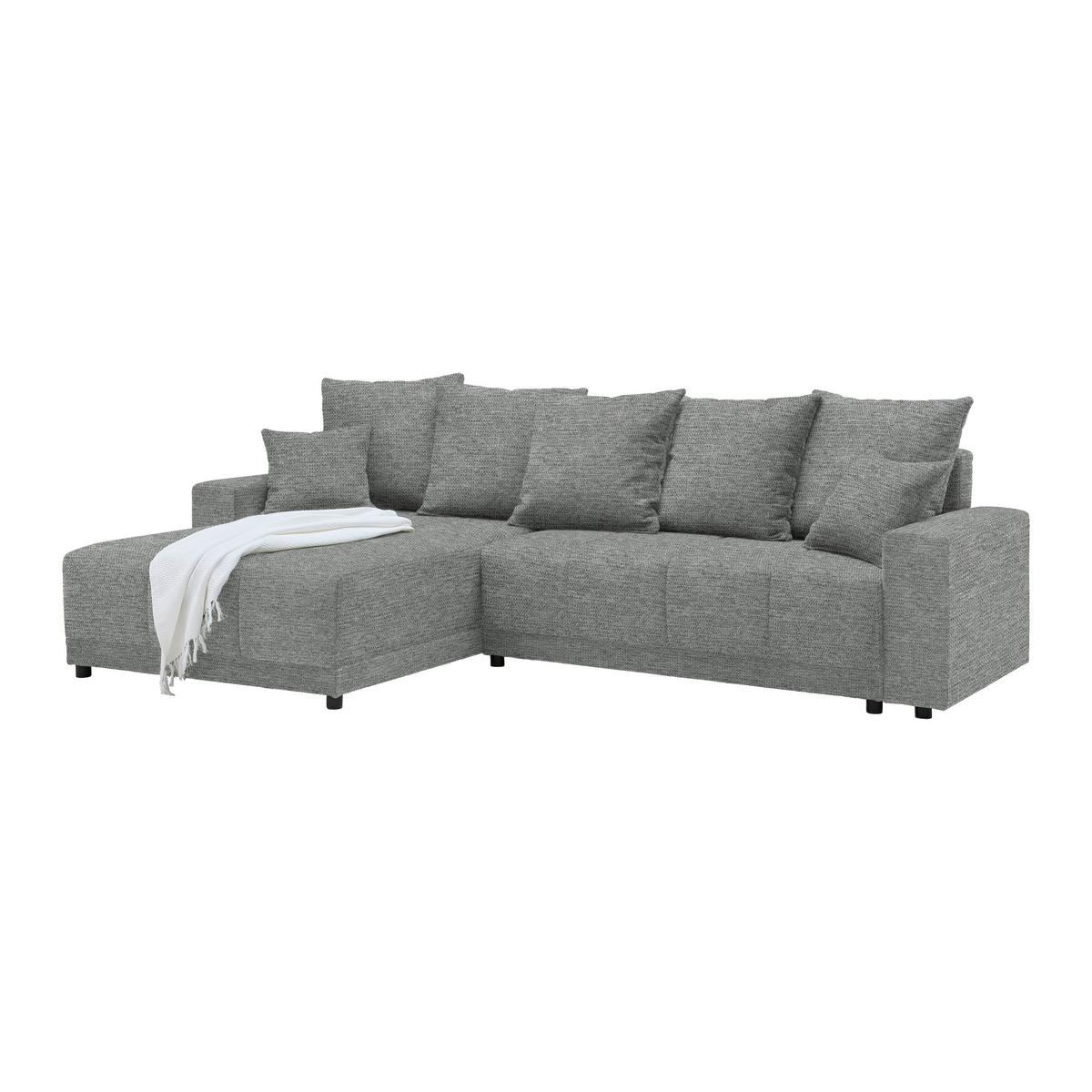 Rohová sedačka ALATRI, oboustranná,šedá,s polštáři - šedá/černá, Moderní, textil/plast (289/90/176cm) - Based
