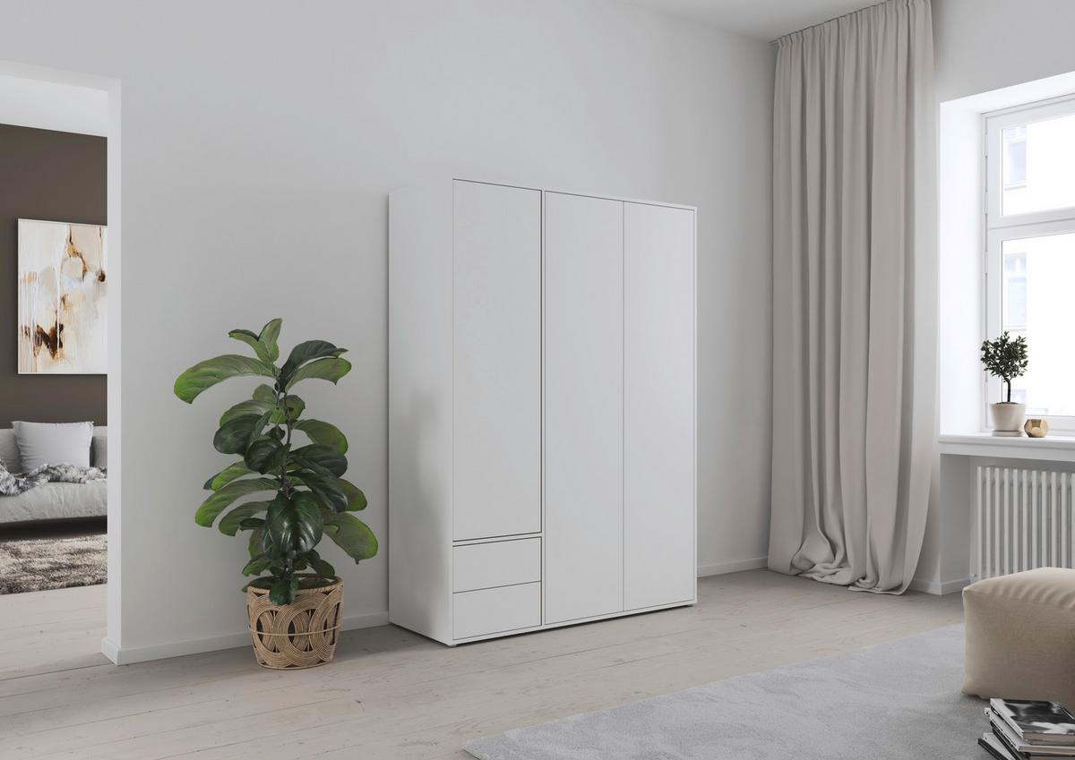 Drehtürenschrank Nabila Weiß B: 140 cm - Weiß, MODERN, Holzwerkstoff (140/194/53cm) - Rauch Möbel