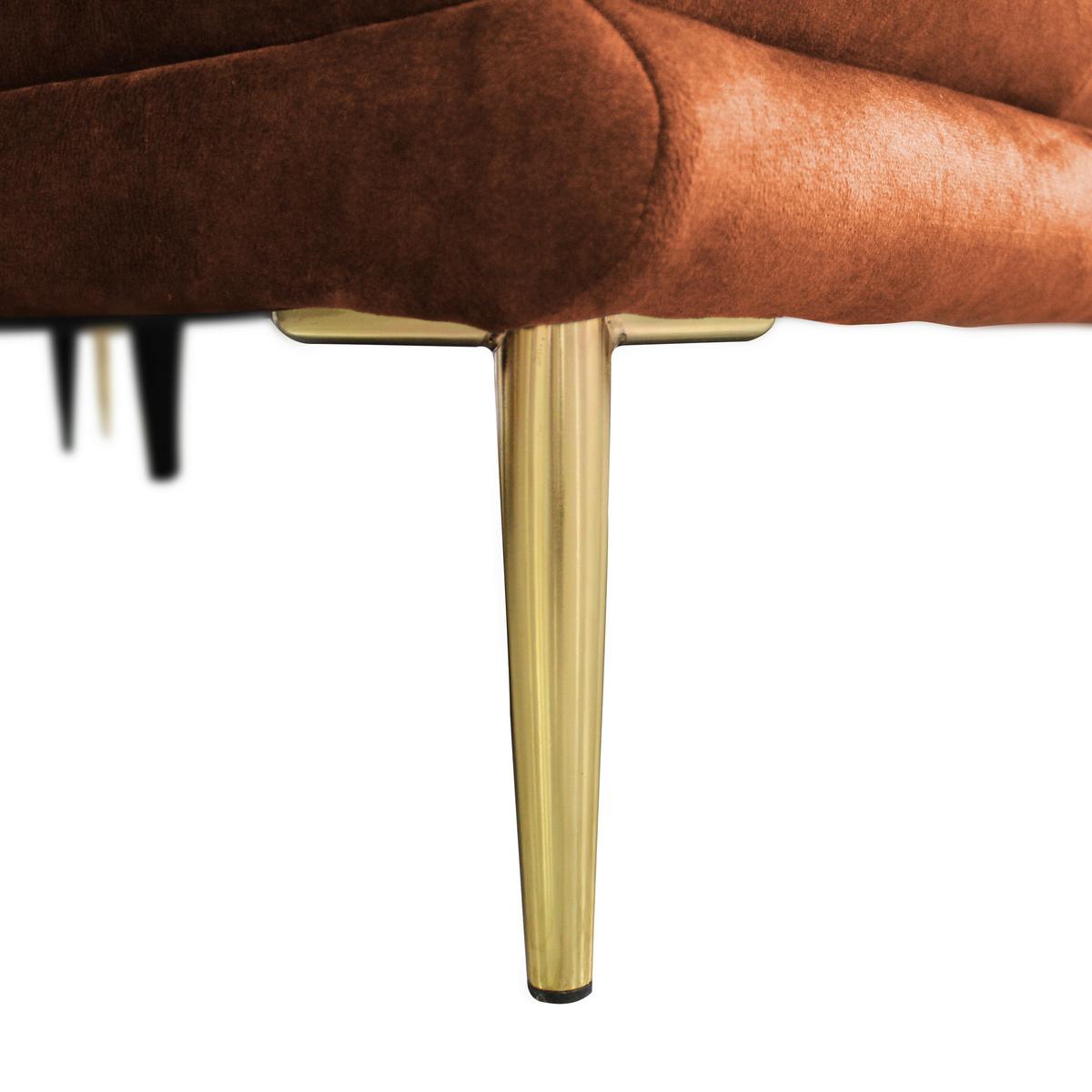 Ecksofa Whisper Rostfarben S:264x196cm - Rostfarben/Goldfarben, Design, Textil (264/196cm) - MID.YOU