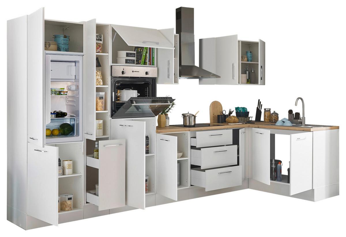 Eckküche Turin Weiß/Eiche Dekor 360x165 cm - Weiß/Eiche Artisan, Basics, Holzwerkstoff (360/165cm) - MID.YOU