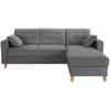 Ecksofa mit Schlaffunktion & Bettkasten Bergen Dunkelgrau - Dunkelgrau/Naturfarben, Design, Textil (231/160cm) - Luca Bessoni