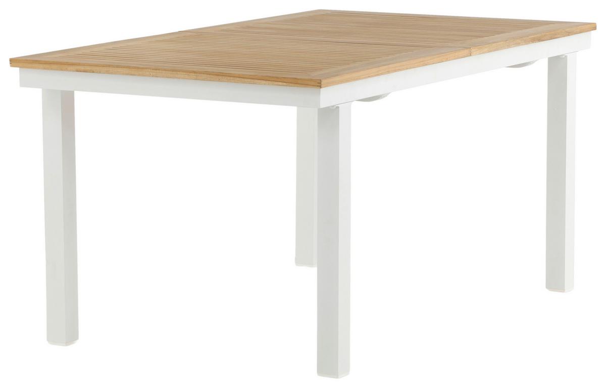 Gartentisch Panama - Weiß, KONVENTIONELL, Holz/Metall (160/90/75cm) - Gardenson