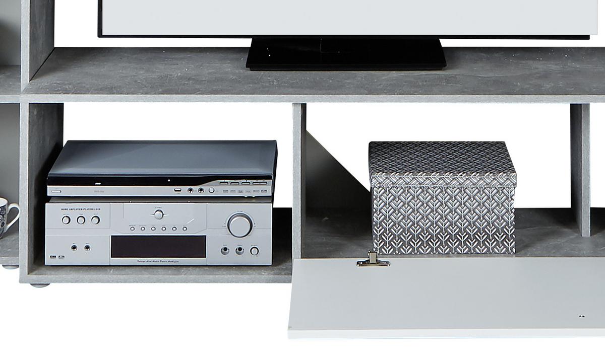 Vitrinkombináció Aran - világosszürke/fehér, Modern, faalapú anyag (221/183,5/40cm) - Best Price